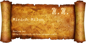 Minich Milos névjegykártya